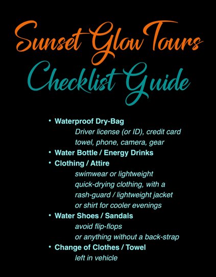 Chatuge Paddle Sunset Glow Tour Checklist Guide - Lake Chatuge Boat Rentals Hiawassee GA Hayesville NC Paddleboard